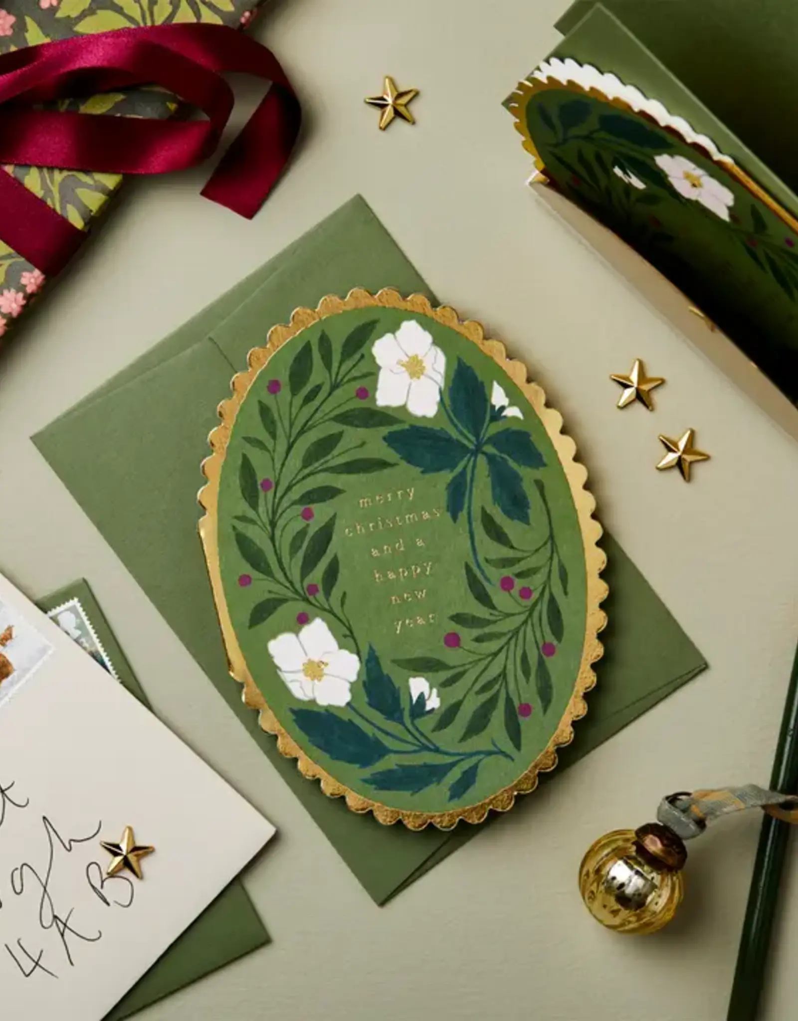 Wanderlust Paper Co Card, Green Flora Merry Christmas