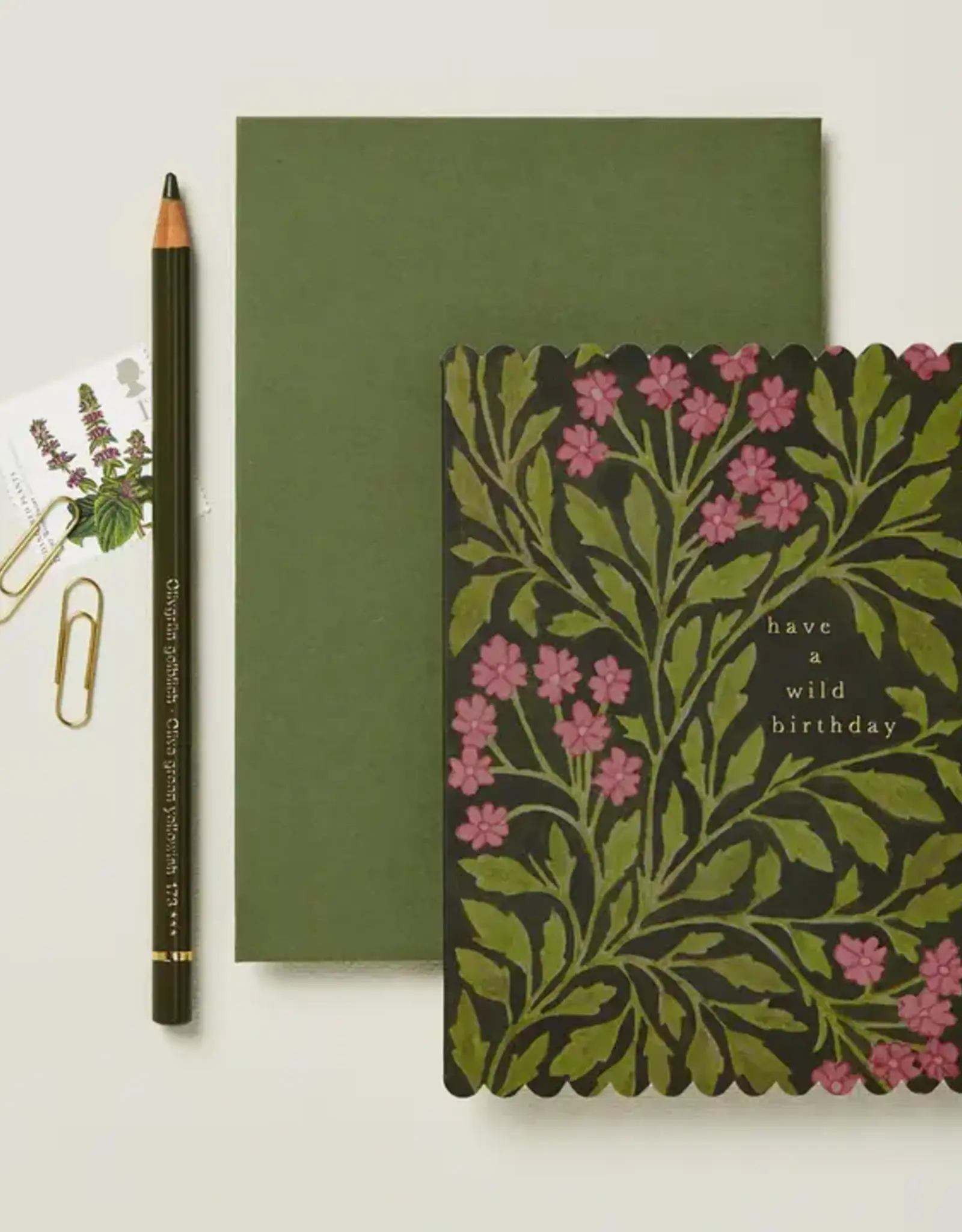 Wanderlust Paper Co Card, Green Flora Wild Happy Birthday