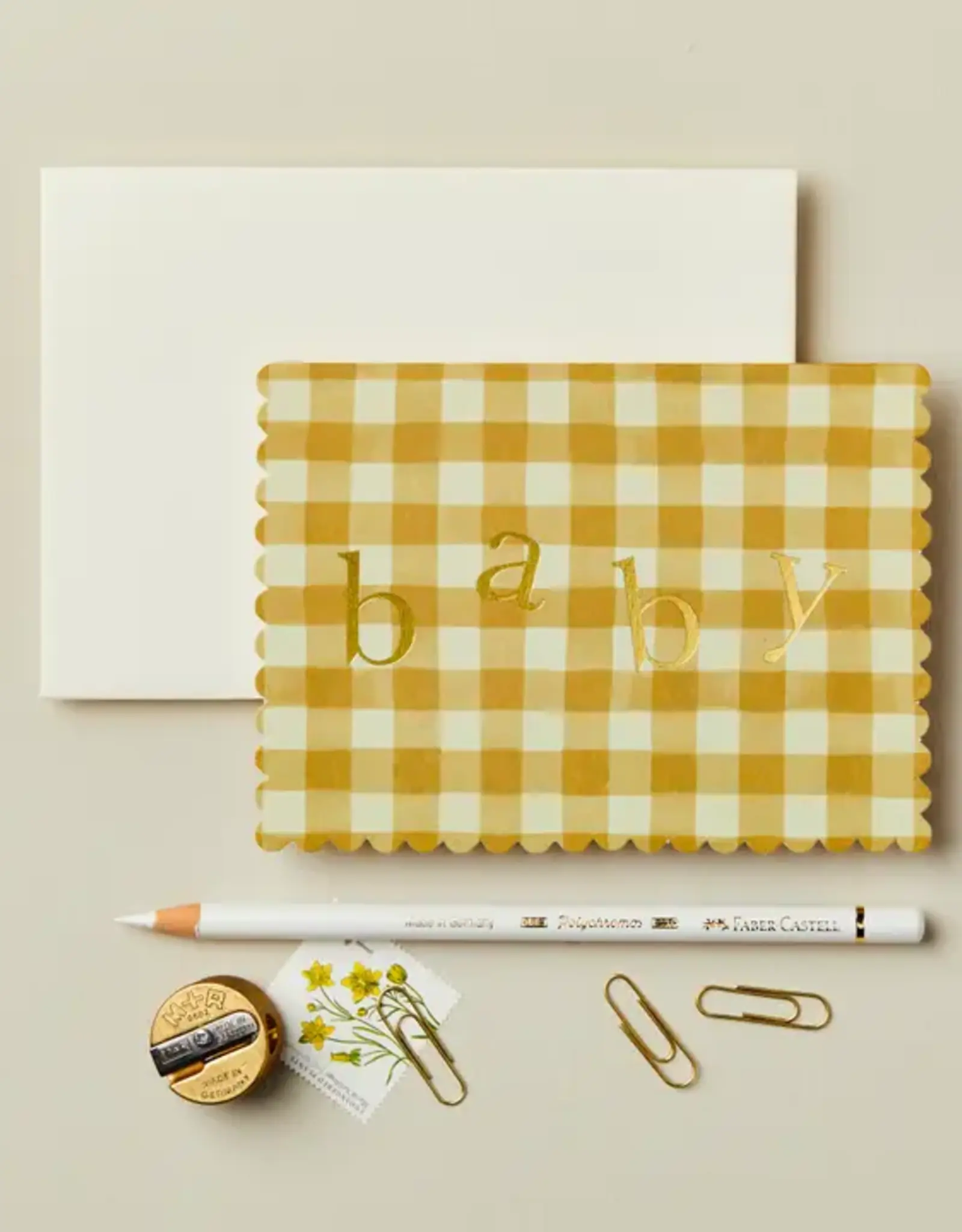 Wanderlust Paper Co Card, Mustard Gingham Baby