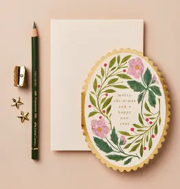 Wanderlust Paper Co Card, Pink Flora Merry Christmas