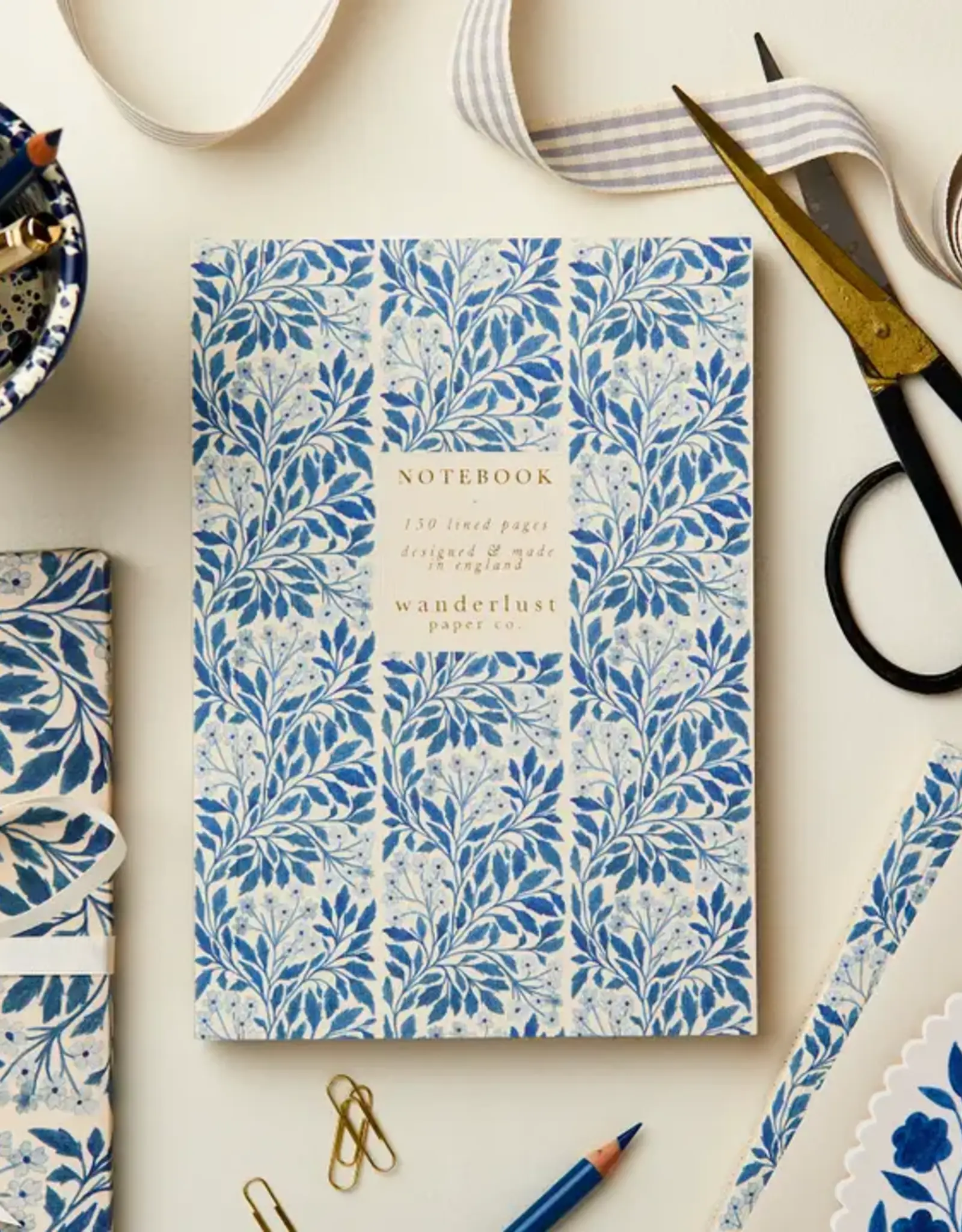 Wanderlust Paper Co Blue Flora Notebook