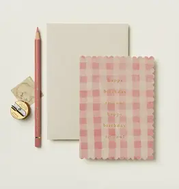 Wanderlust Paper Co Card, Pink Gingham Happy Birthday To You