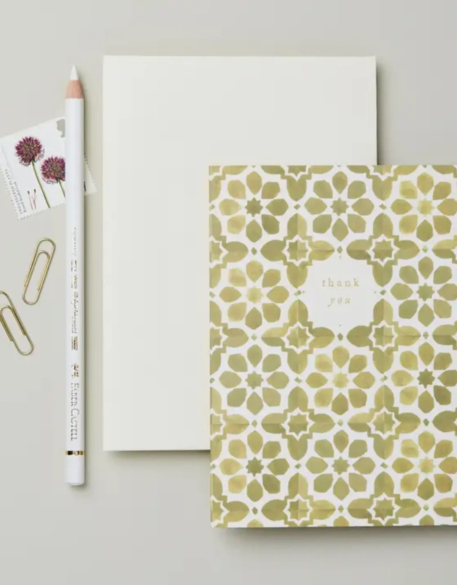 Wanderlust Paper Co Card, Olive Tile Thank You