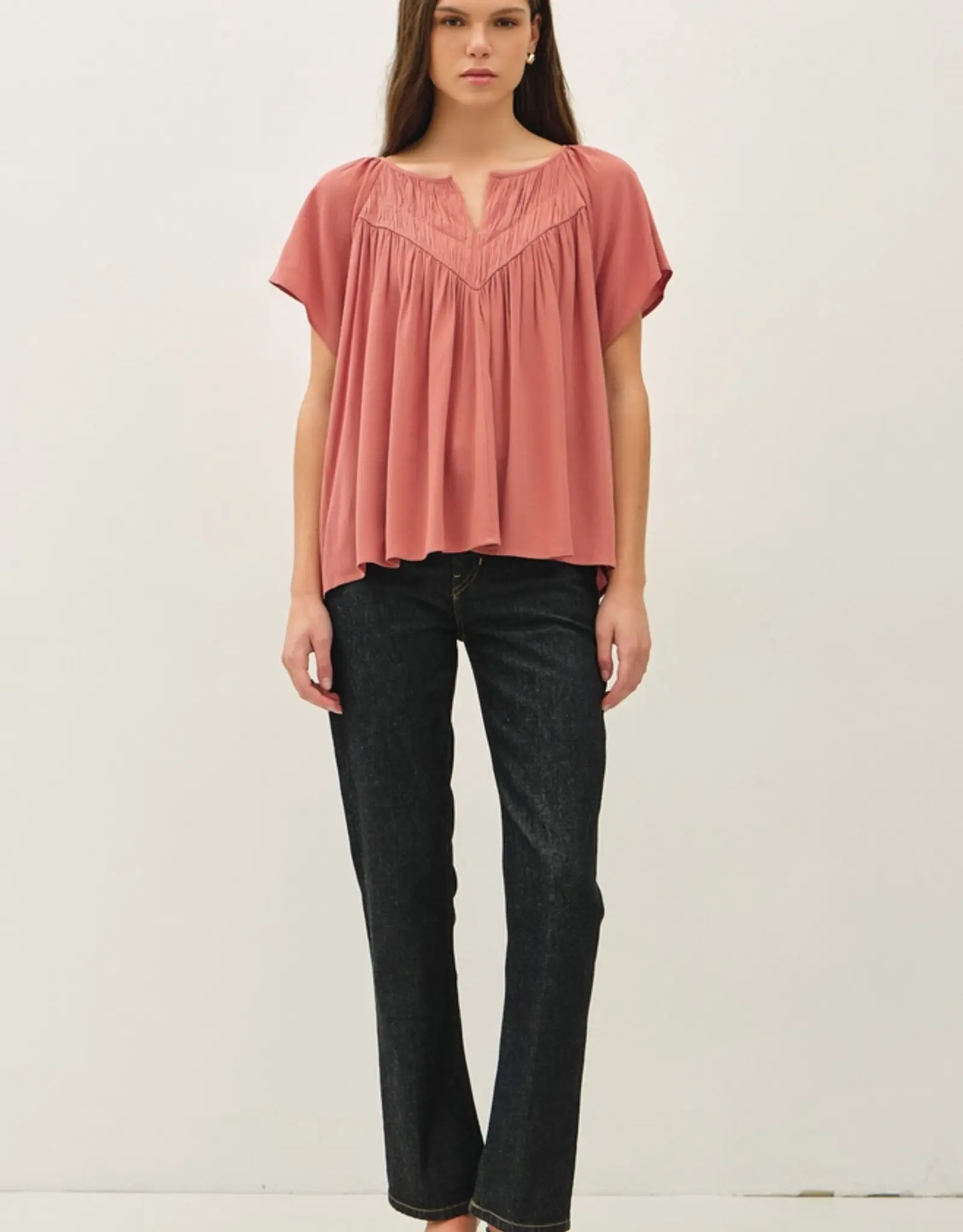 Flutter Crinkly Woven Blouse