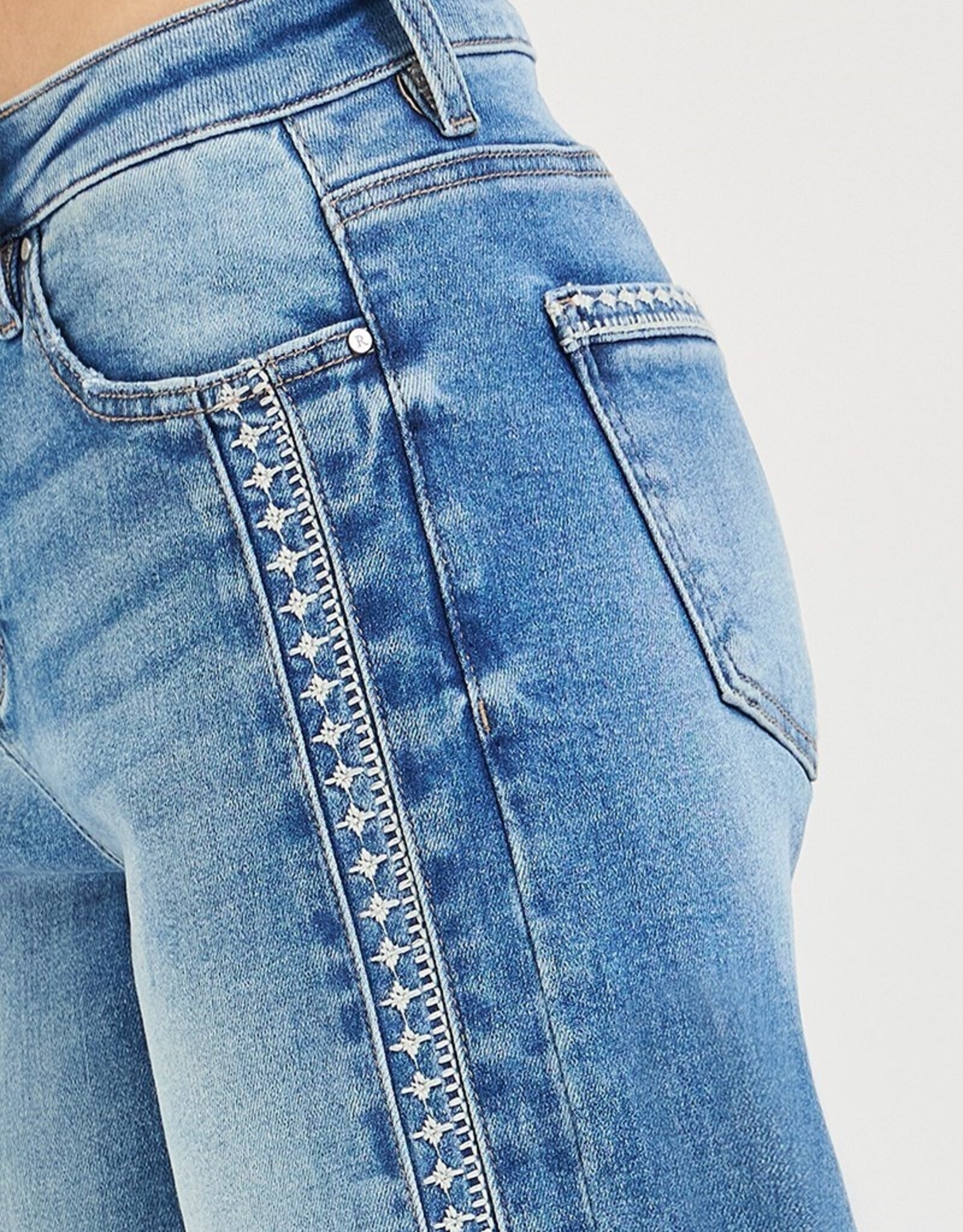 Risen Jeans High Rise Barrel Embroidered Jeans