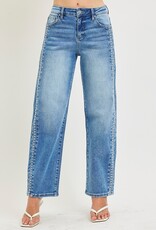 Risen Jeans High Rise Barrel Embroidered Jeans