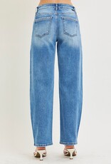 Risen Jeans High Rise Barrel Embroidered Jeans