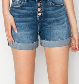 Risen Jeans High Rise Button Down Cuffed Shorts