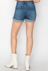Risen Jeans High Rise Button Down Cuffed Shorts
