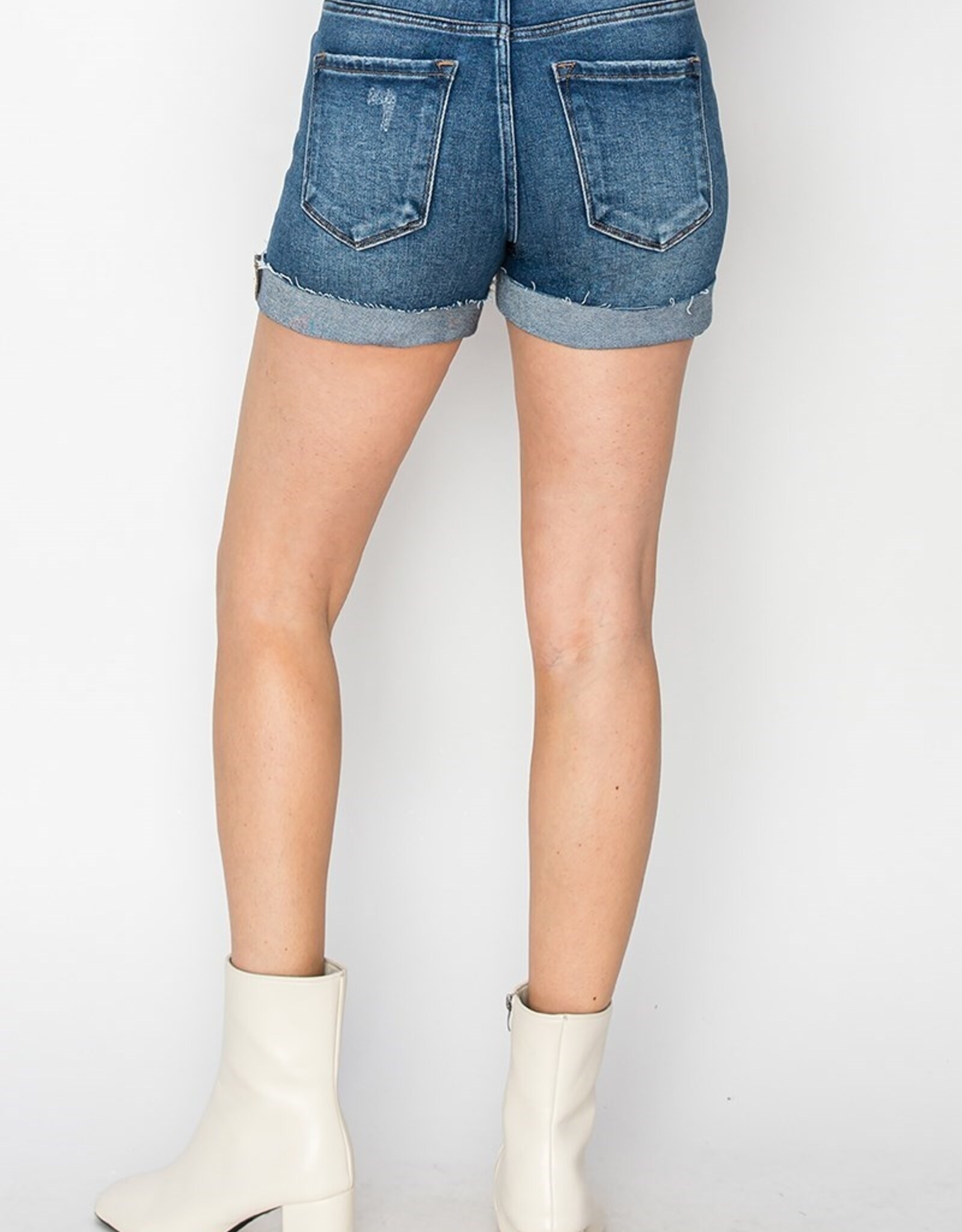 Risen Jeans High Rise Button Down Cuffed Shorts