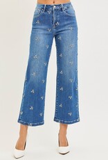 Risen Jeans Embroidered Tummy Control Jeans
