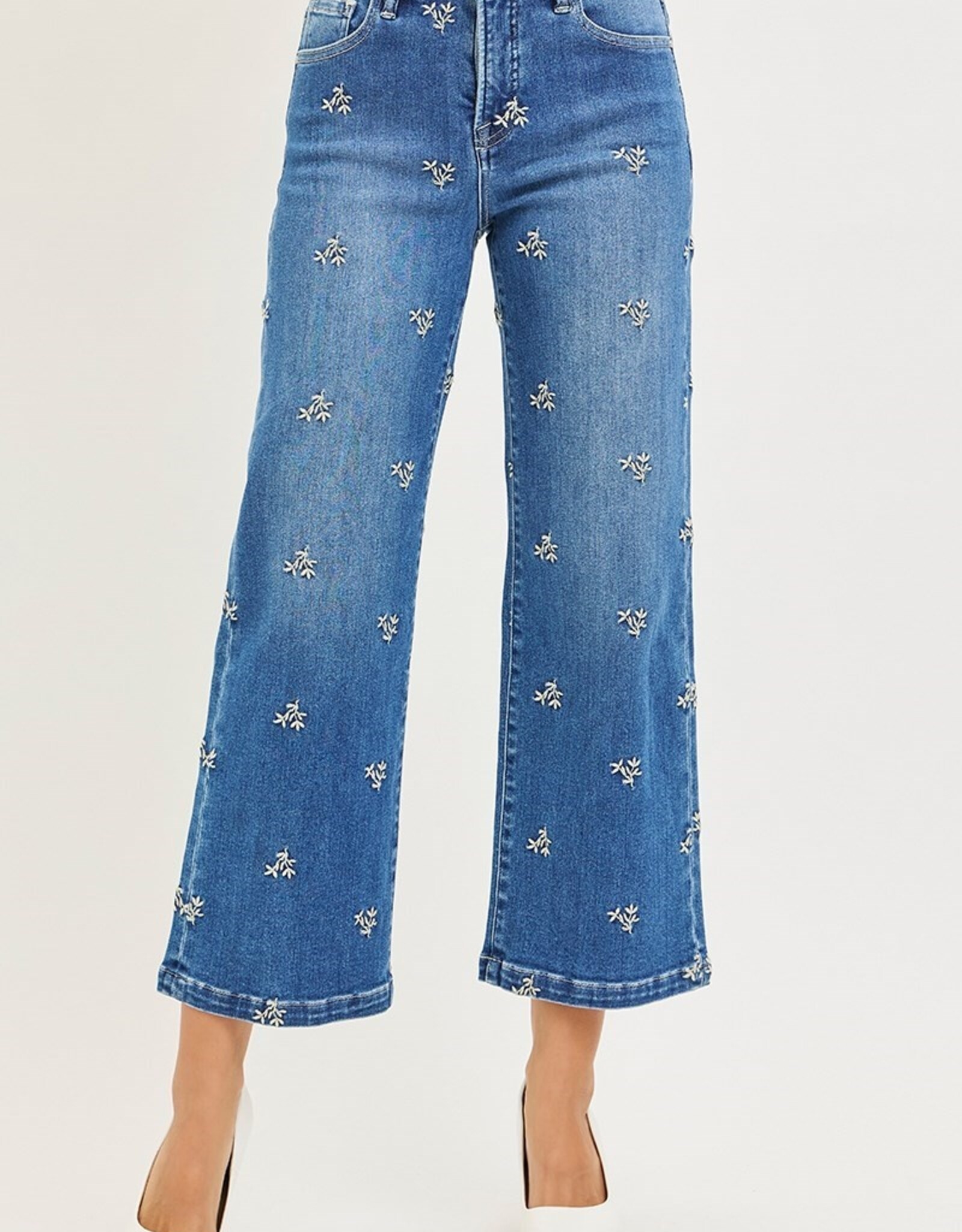 Risen Jeans Embroidered Tummy Control Jeans