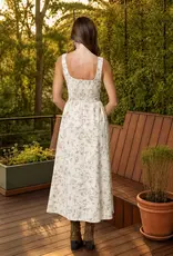 Blu Pepper Floral Sleeveless Front Hook Midi Dress