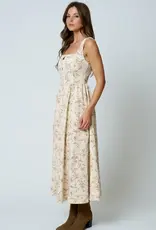 Blu Pepper Floral Sleeveless Front Hook Midi Dress