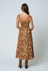 Blu Pepper Floral Sleeveless Front Hook Midi Dress