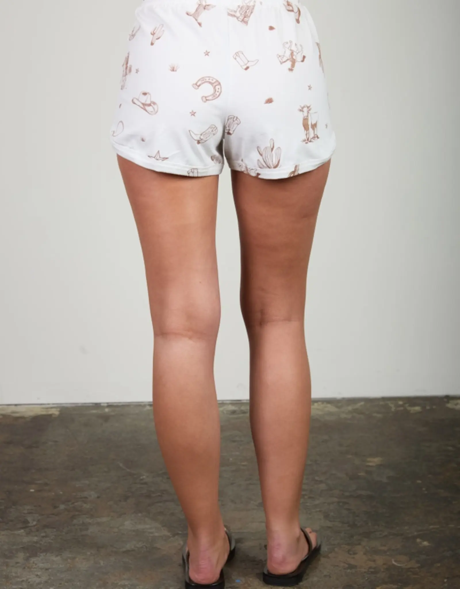 Blu Pepper Western Print Drawstring Lounge Shorts