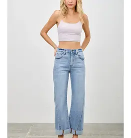 Saige Denim High Rise Straight Leg With Cuff