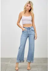 Saige Denim High Rise Straight Leg With Cuff