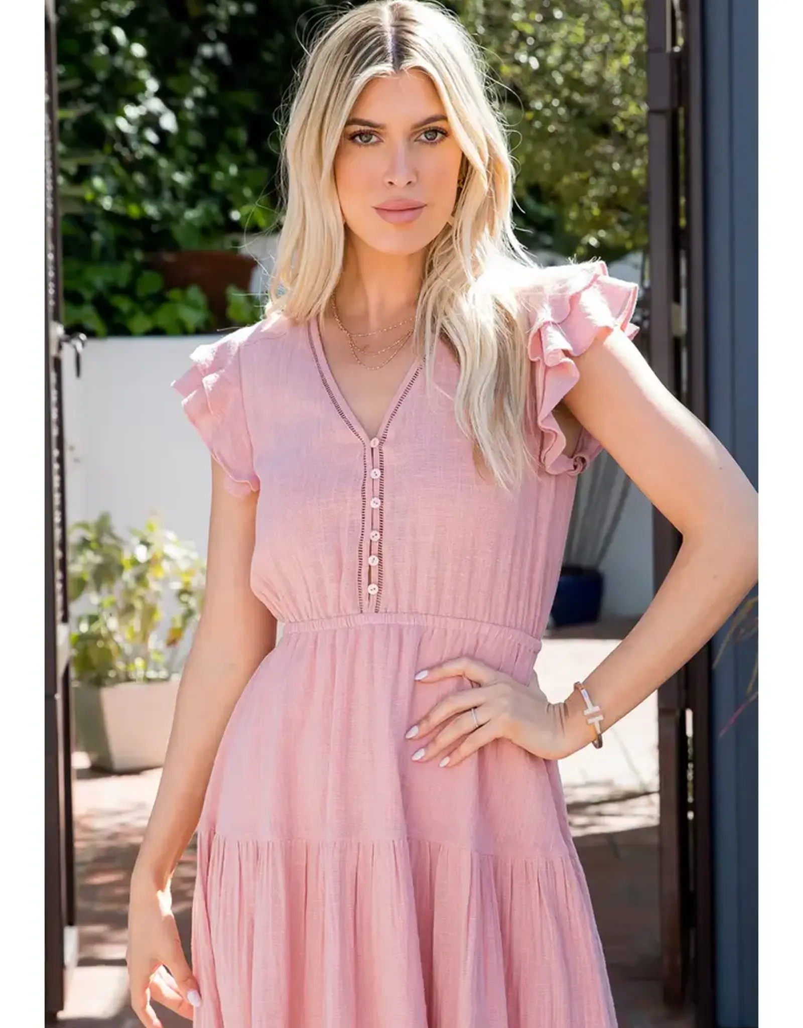 Sweet Lovely By Jen Ruffle Mini Dress