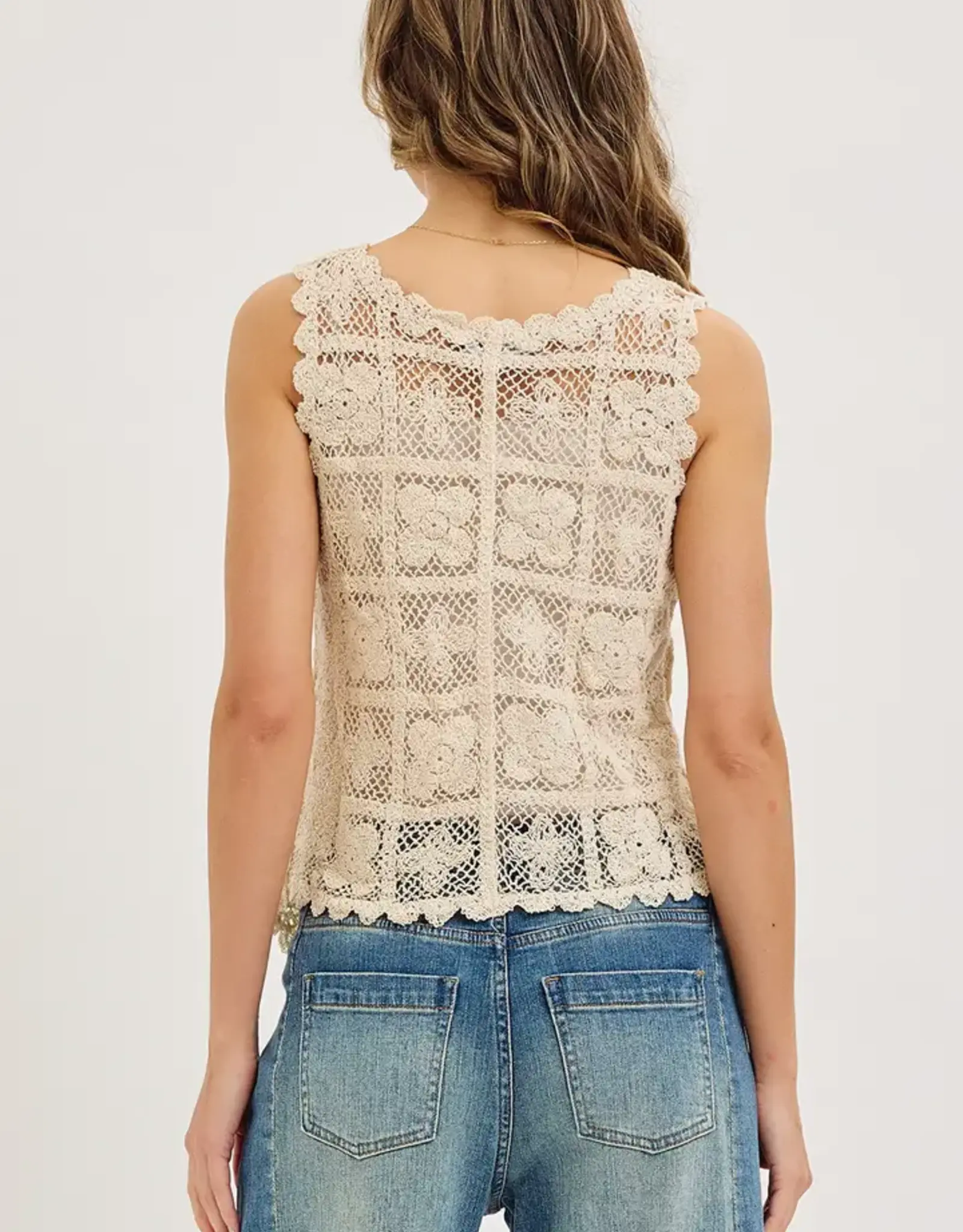 Sweet Lovely By Jen Crochet Lace Floral Tank