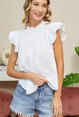 Sweet Lovely By Jen Smocked Ruffle Top