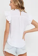 Sweet Lovely By Jen Smocked Ruffle Top