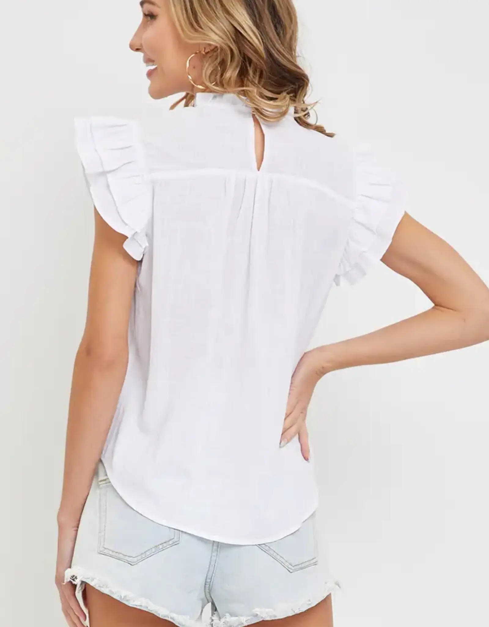 Sweet Lovely By Jen Smocked Ruffle Top