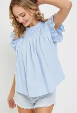 Sweet Lovely By Jen Smocked Ruffle Top