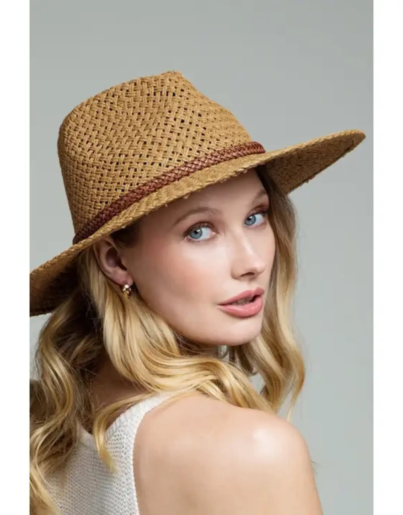 Wide Brim Panama Hat, Dark Natural