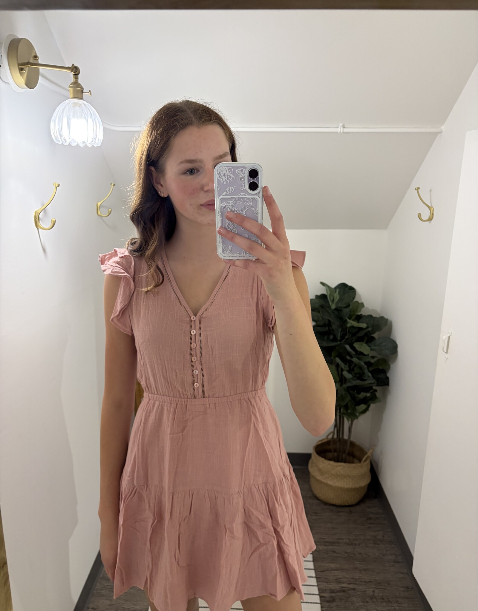 Sweet Lovely By Jen Ruffle Mini Dress