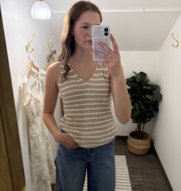 Sweet Lovely By Jen Stripe Knit Tank