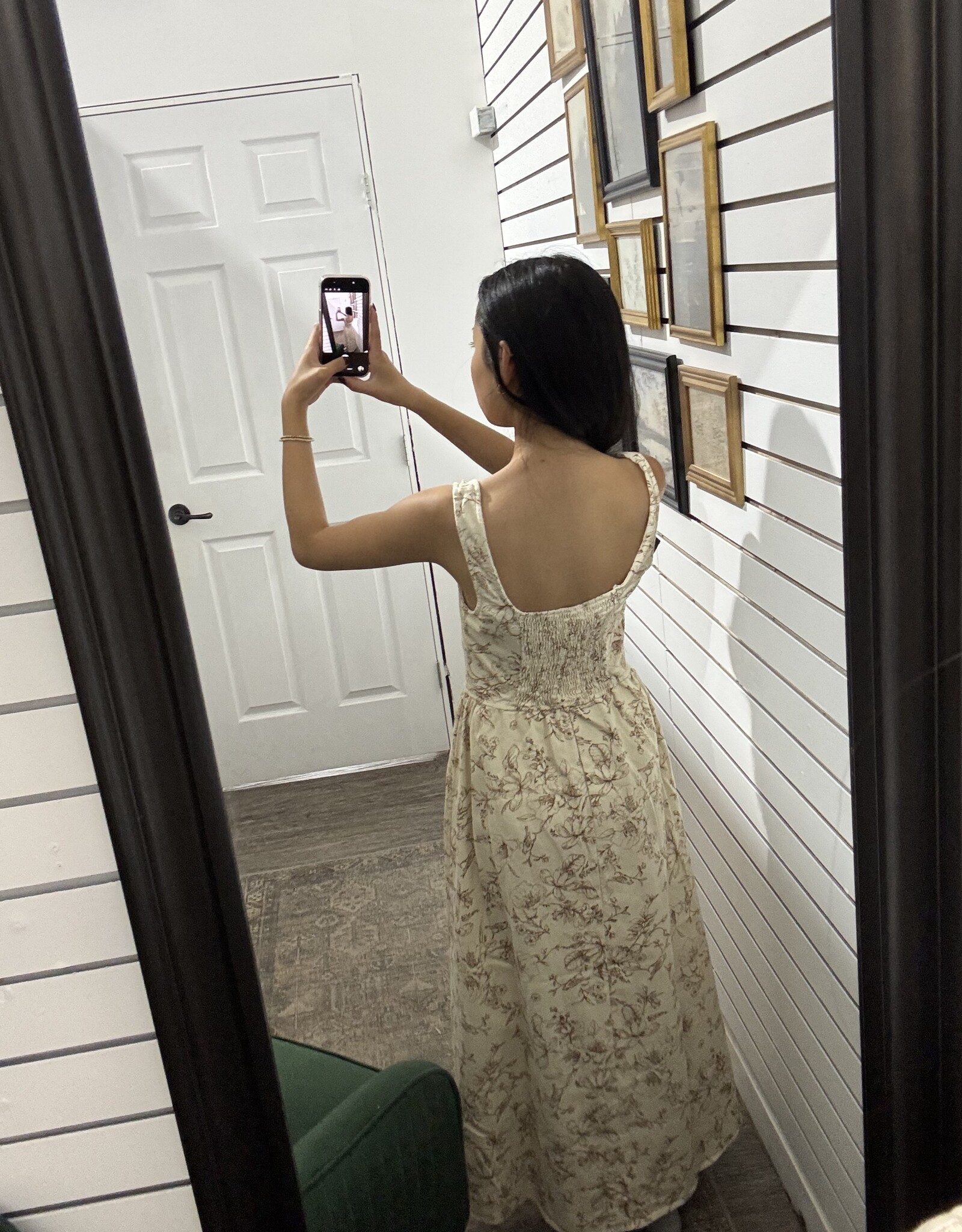 Blu Pepper Floral Sleeveless Front Hook Midi Dress