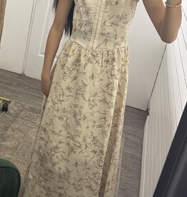 Blu Pepper Floral Sleeveless Front Hook Midi Dress