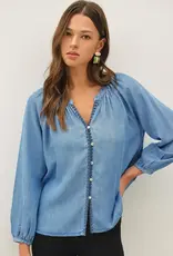 Whipstitch Denim Tencel Top