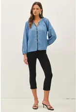 Whipstitch Denim Tencel Top