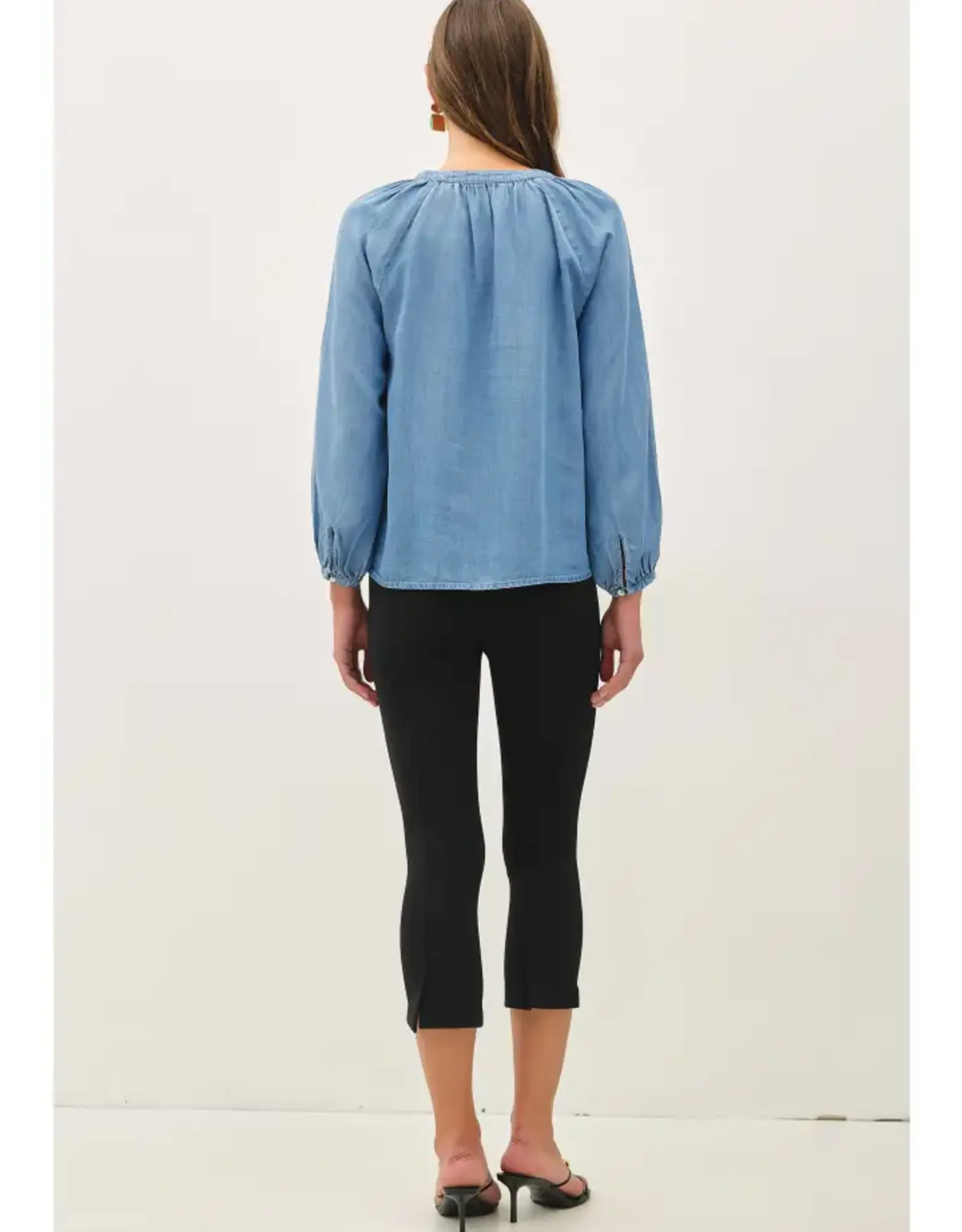 Whipstitch Denim Tencel Top