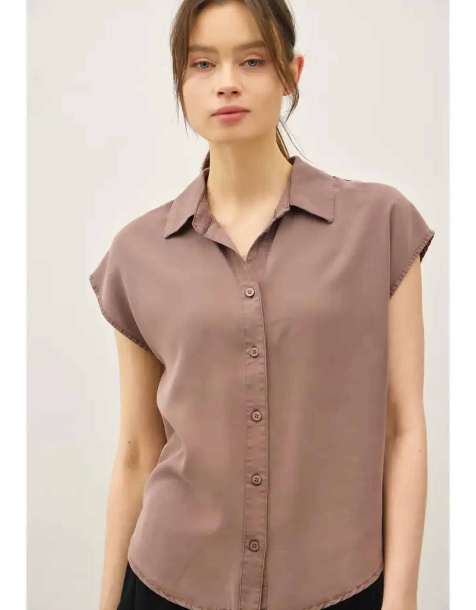 Classic Cut Button Up Tencel Shirt
