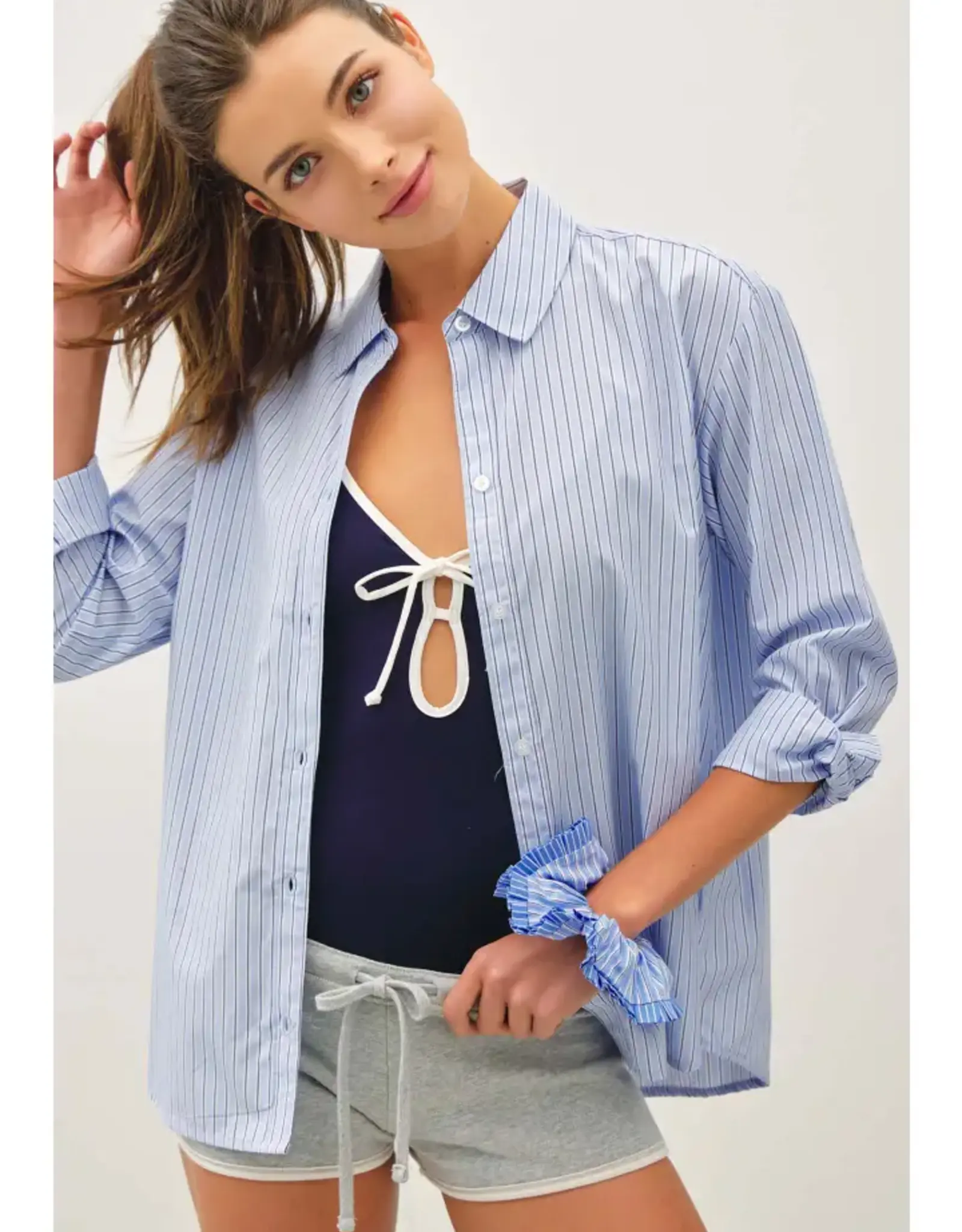 Pin Stripe Boxy Fit Shirt