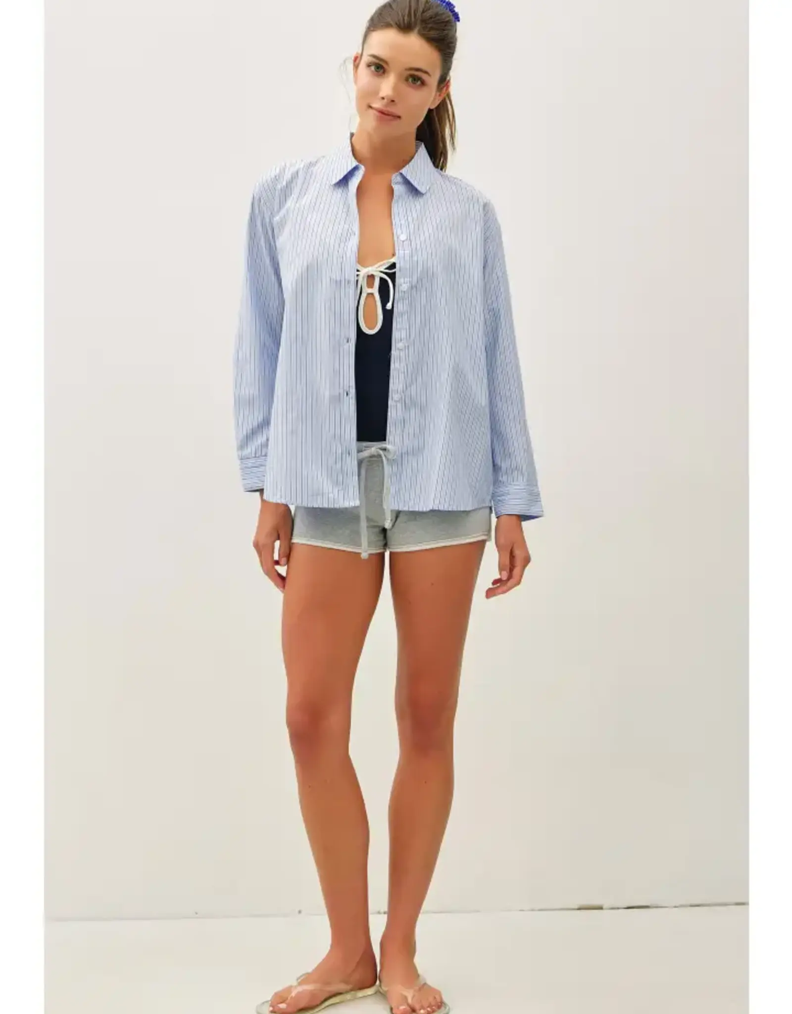 Pin Stripe Boxy Fit Shirt