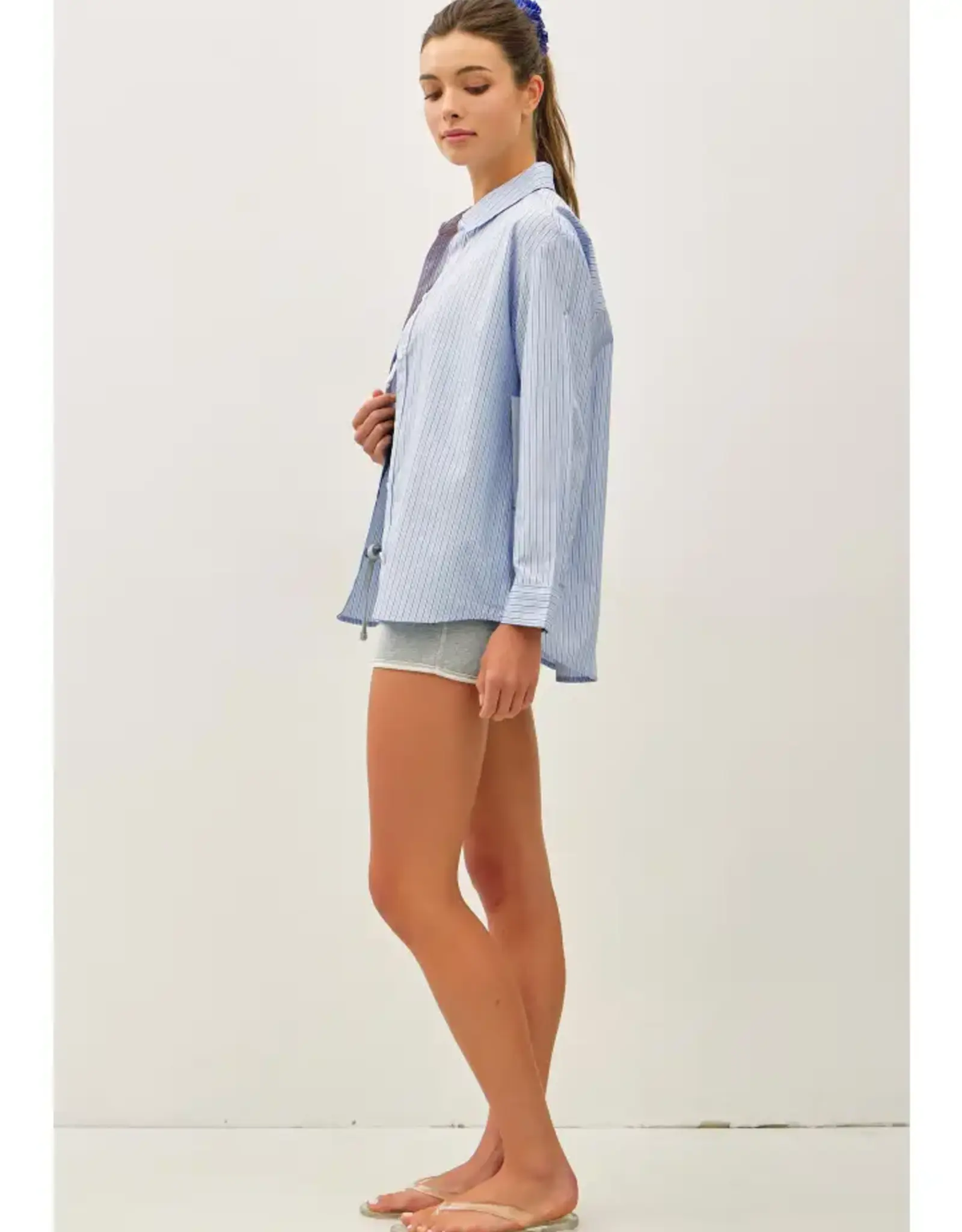 Pin Stripe Boxy Fit Shirt