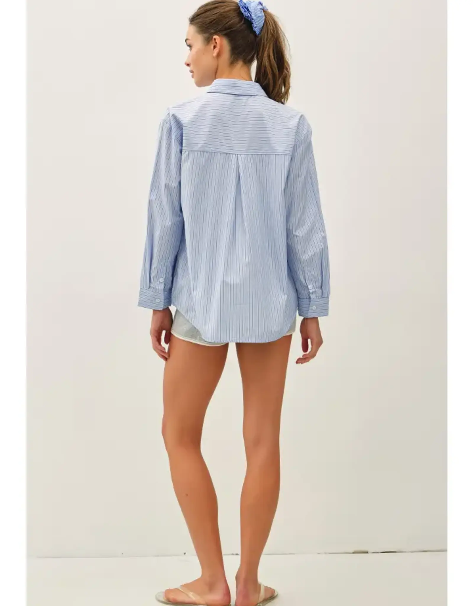 Pin Stripe Boxy Fit Shirt