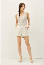 Stripped Button Up Vest