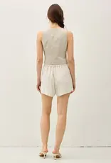 Stripped Button Up Vest