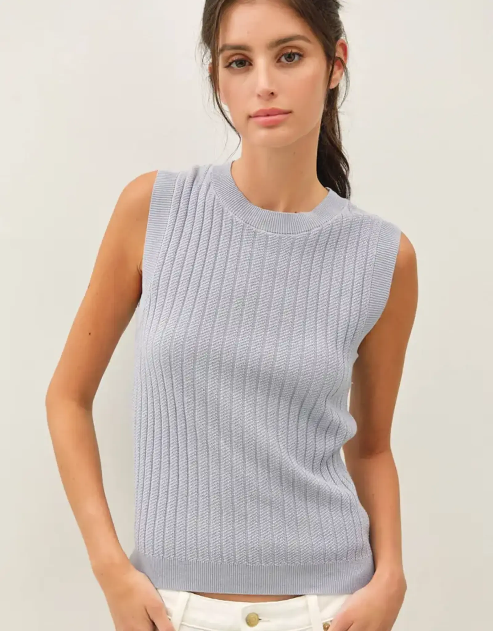 Classic Cut Ribbed Sweater Tank