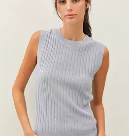 Classic Cut Ribbed Sweater Tank