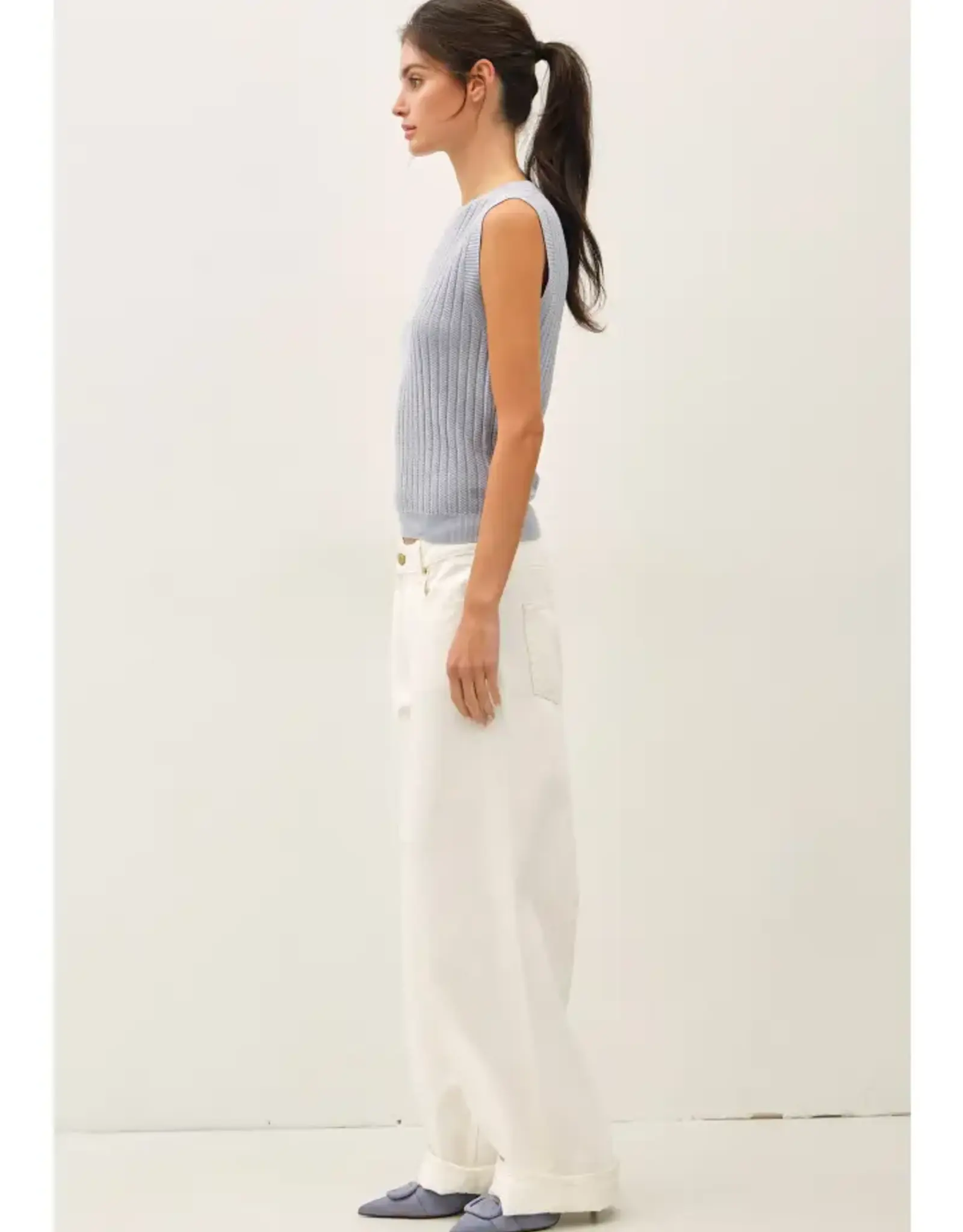 Classic Cut Ribbed Sweater Tank