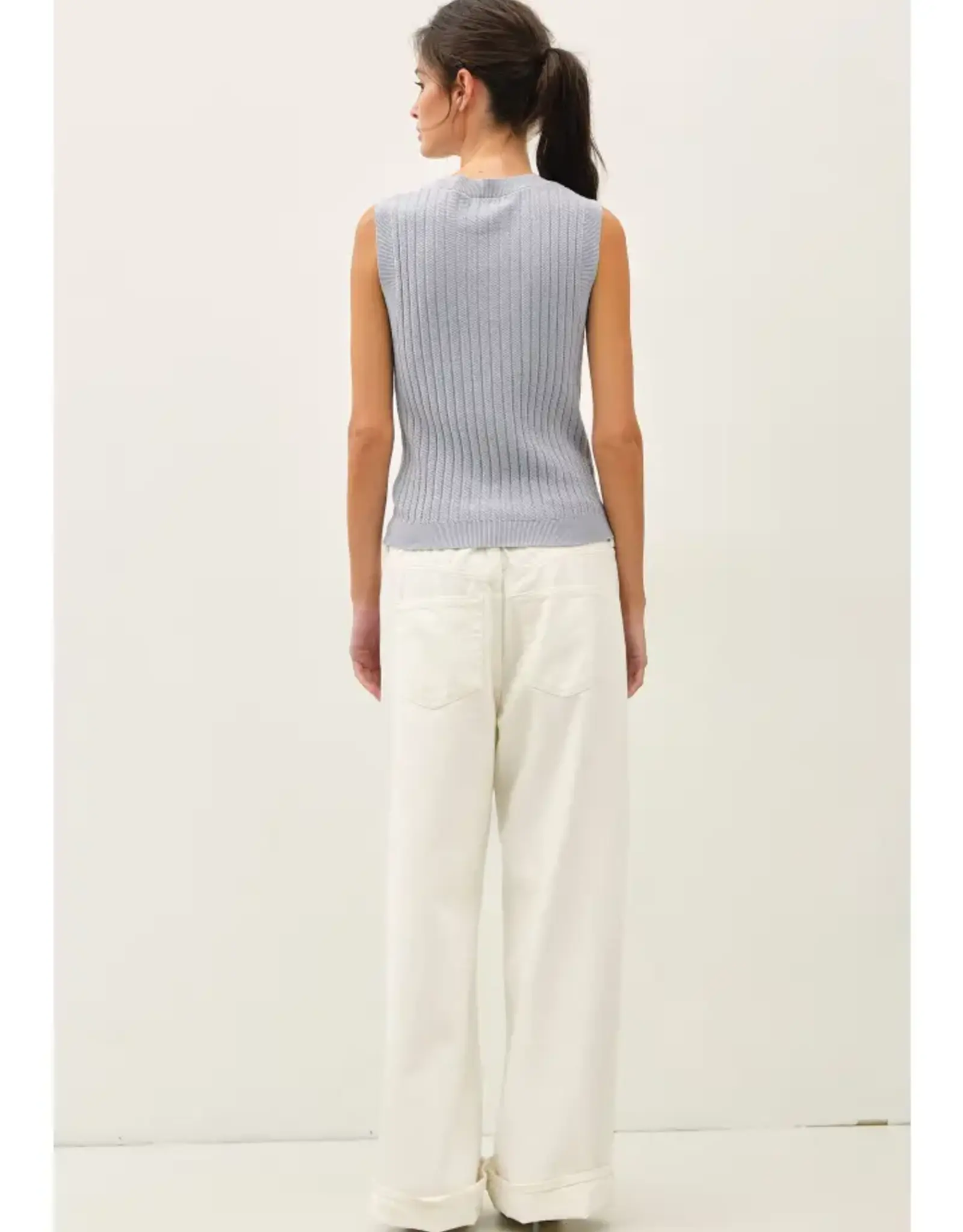 Classic Cut Ribbed Sweater Tank