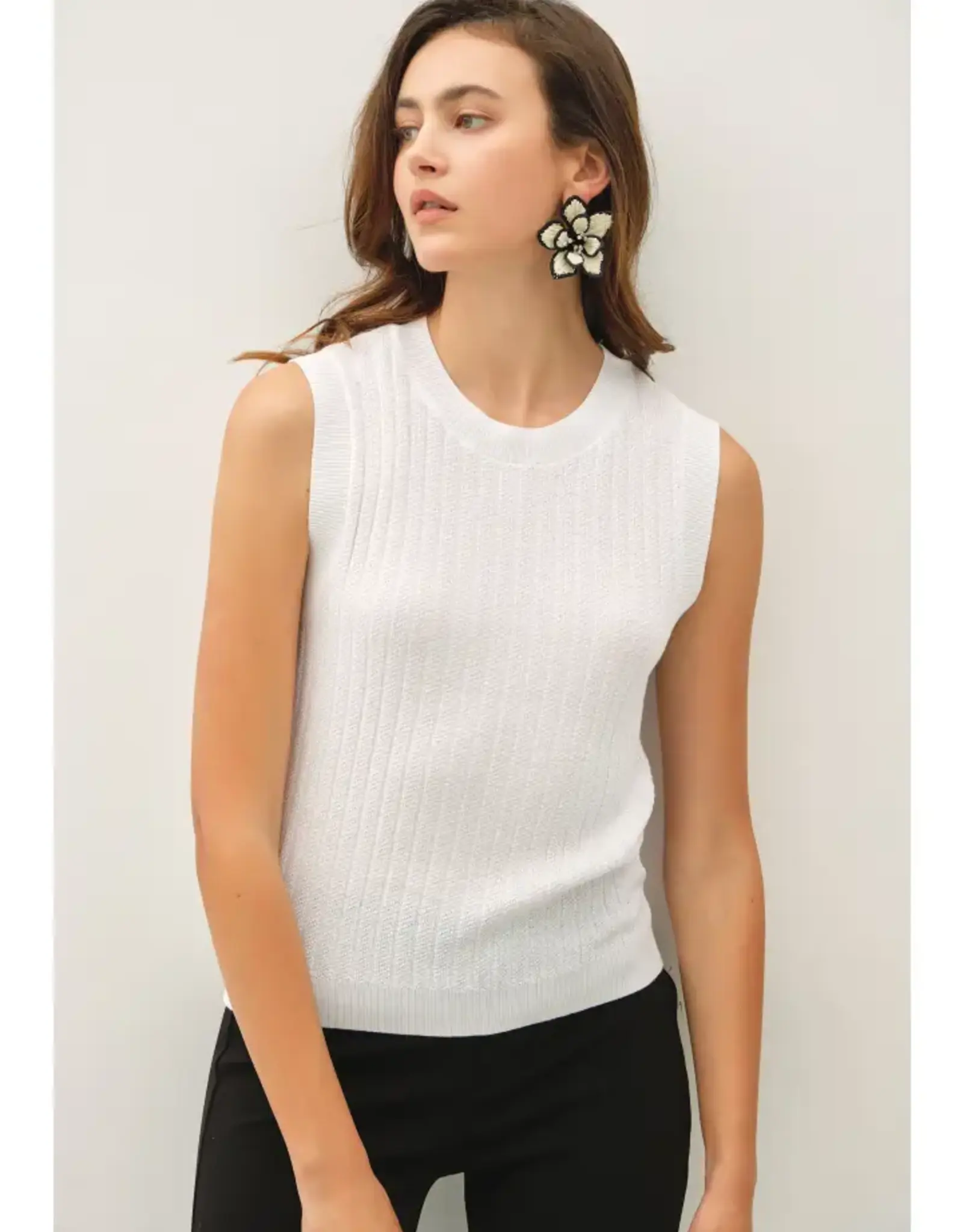 Classic Cut Ribbed Sweater Tank