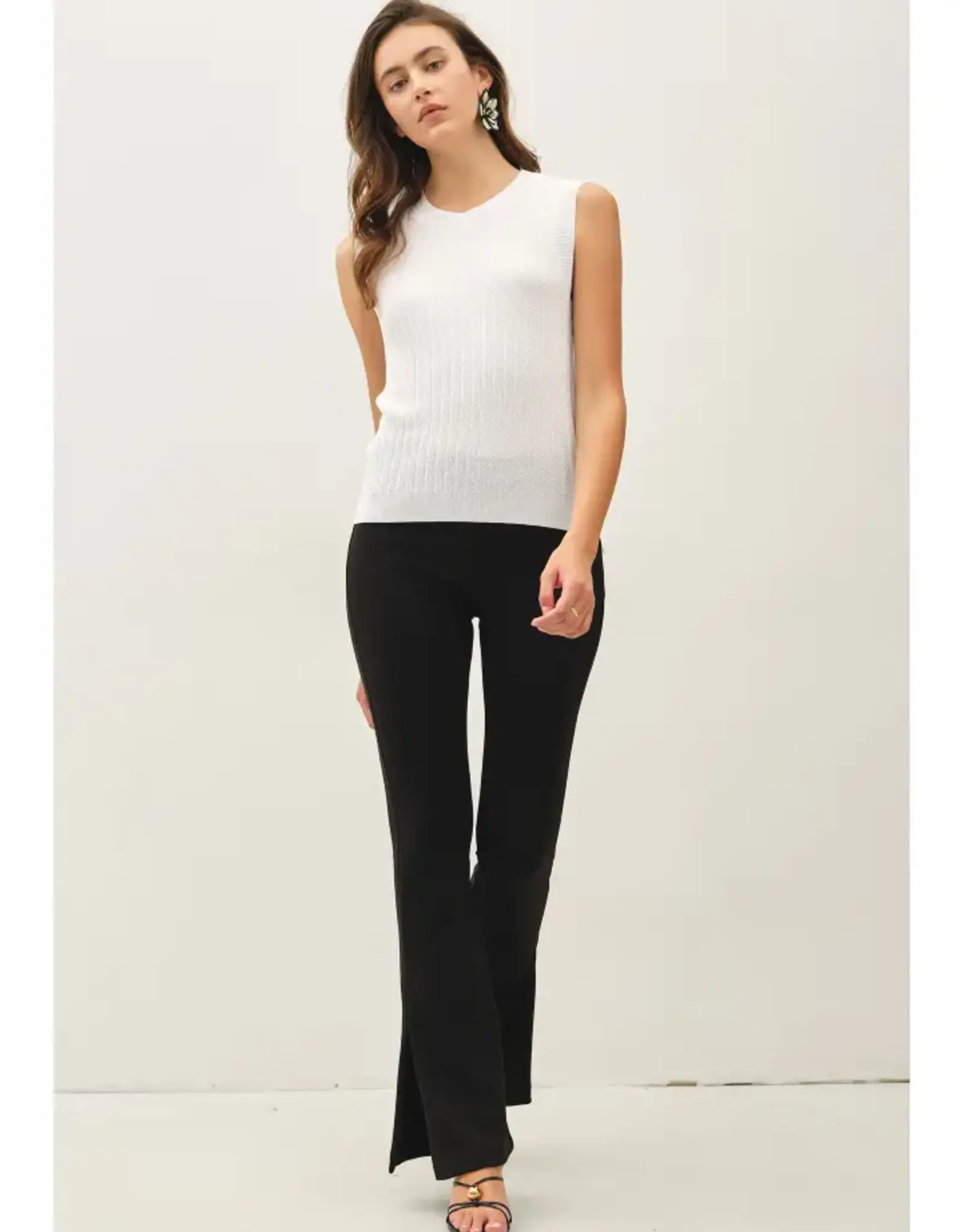 Classic Cut Ribbed Sweater Tank
