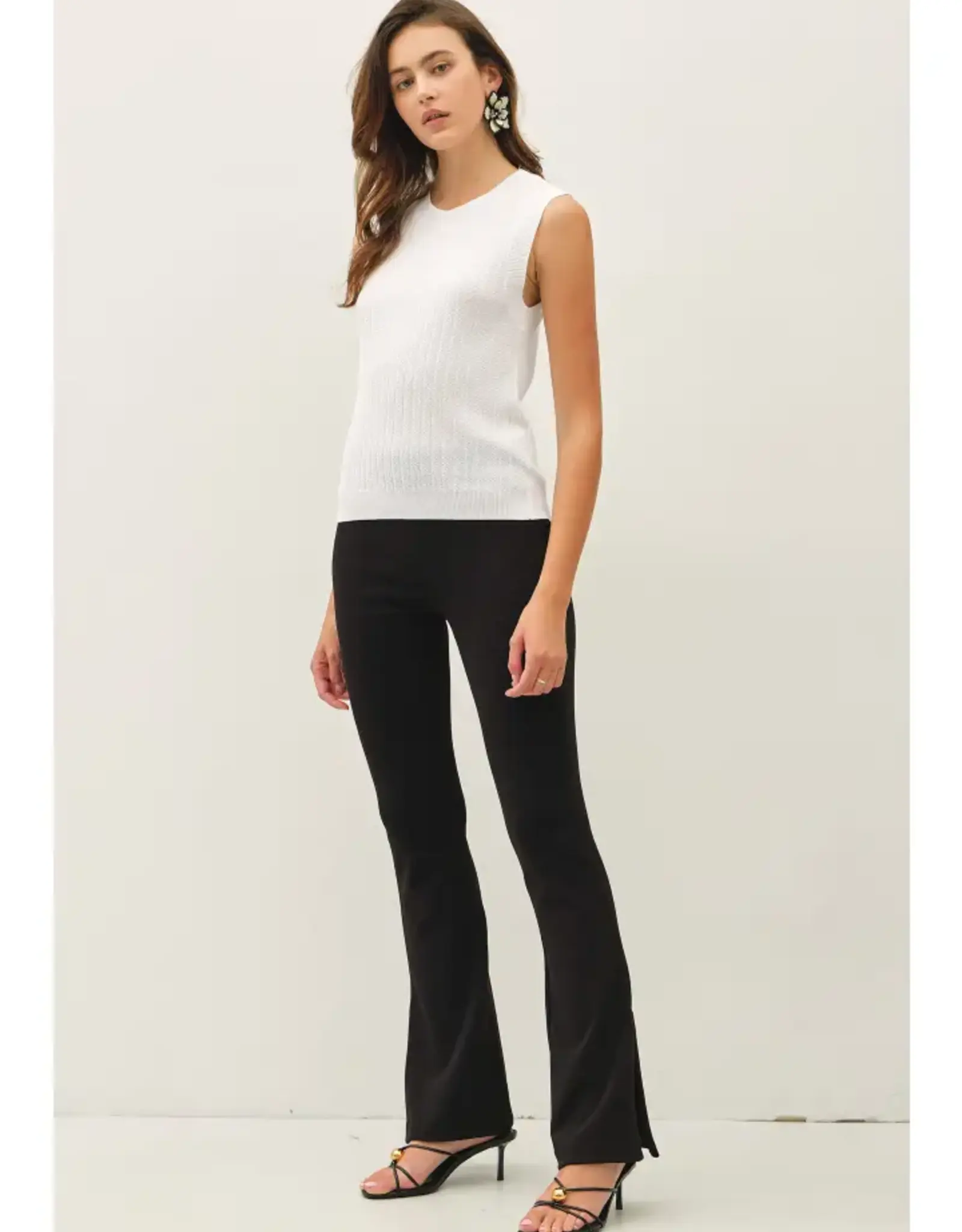 Classic Cut Ribbed Sweater Tank